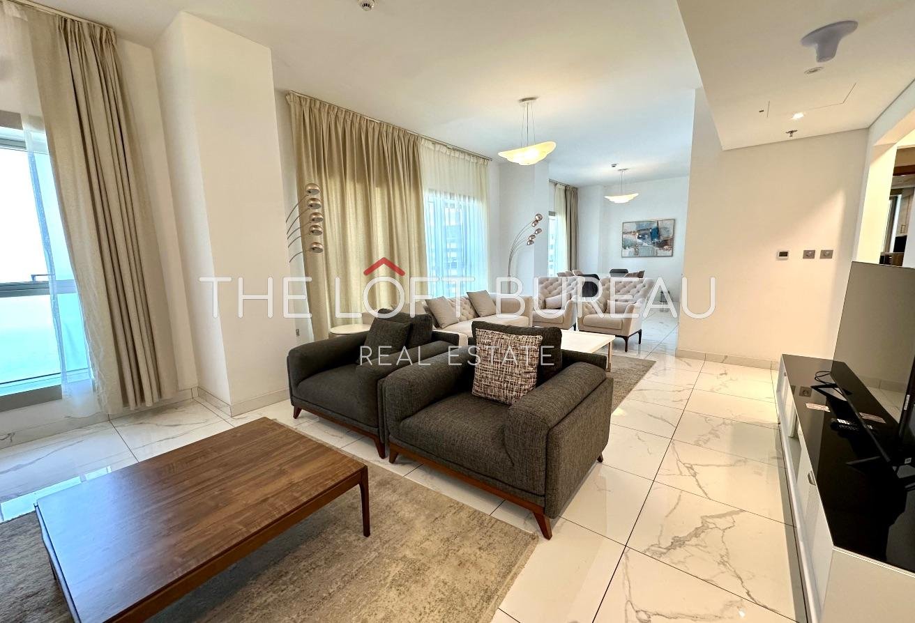 Luxury 3BR + Maid | Full Sea View | Fully Furnishe