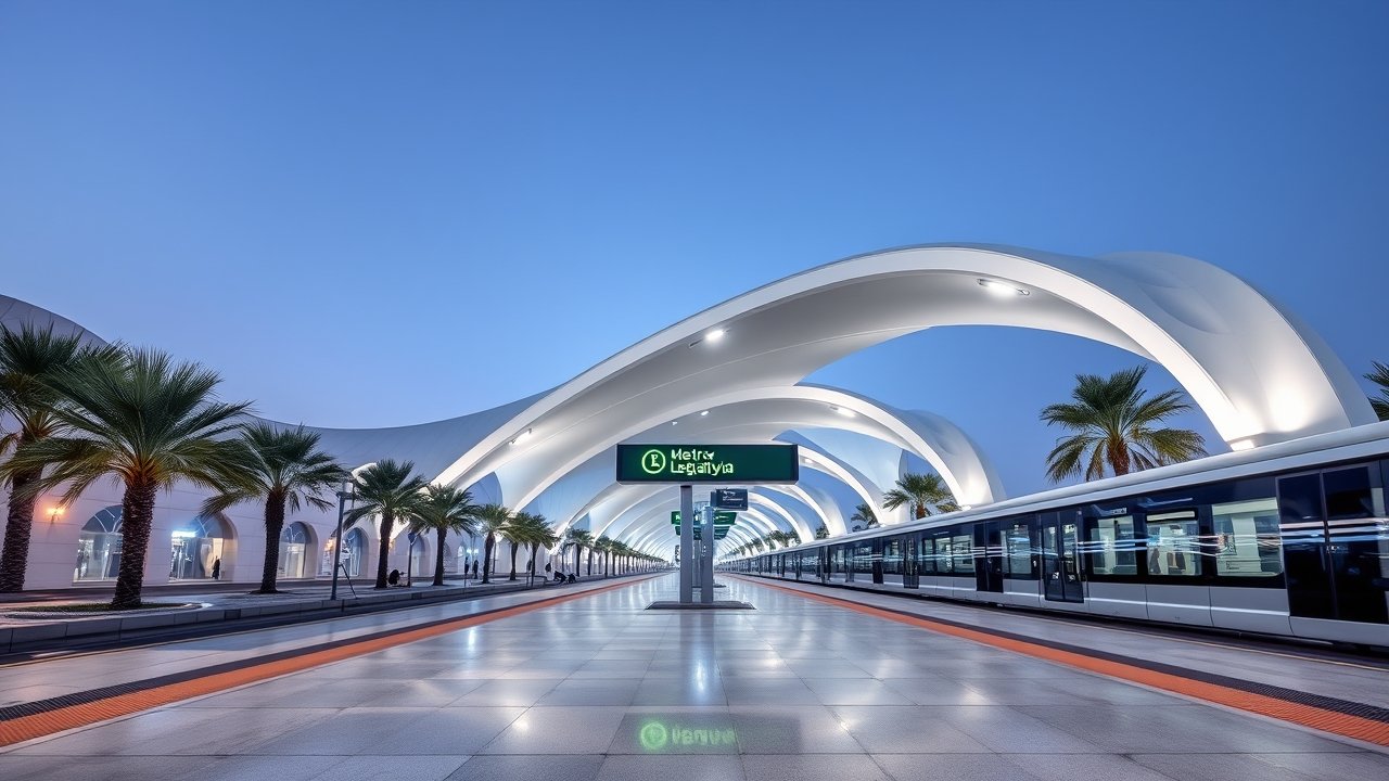 Doha Metro station architecture in Legtaifiya