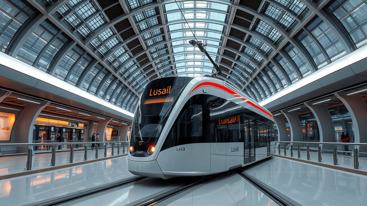 Modern Lusail Tram station and infrastructure
